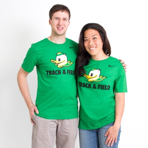 Fighting Duck, Nike, Green, Crew Neck, Cotton, Men, Track & Field, T-Shirt, 117525